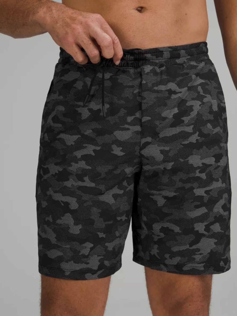 Lululemon Men's Pace Breaker Lined Short 9" Black Gray Camo Size Small